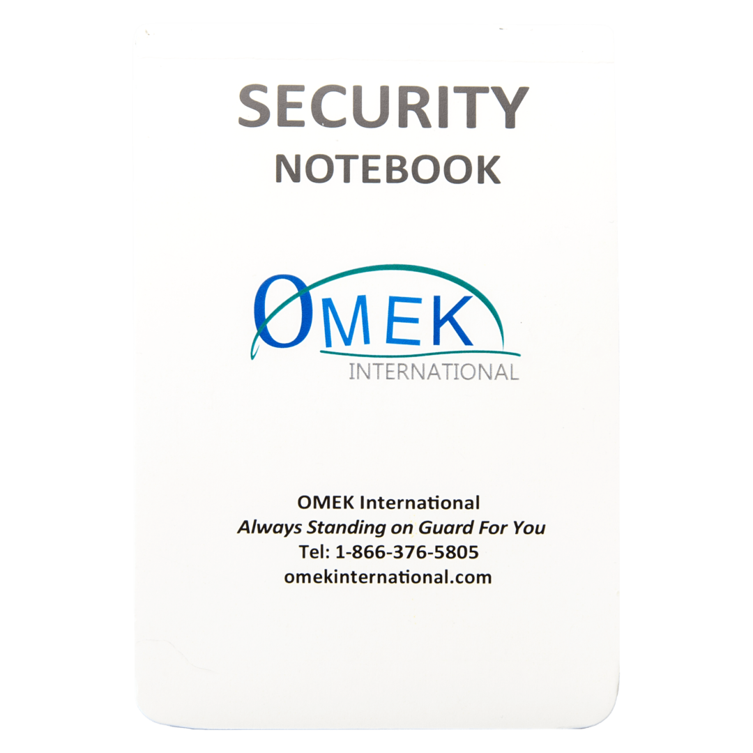 Security Notebook Paper on white background