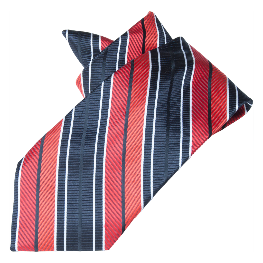 Black and red color tie folded on display of the website