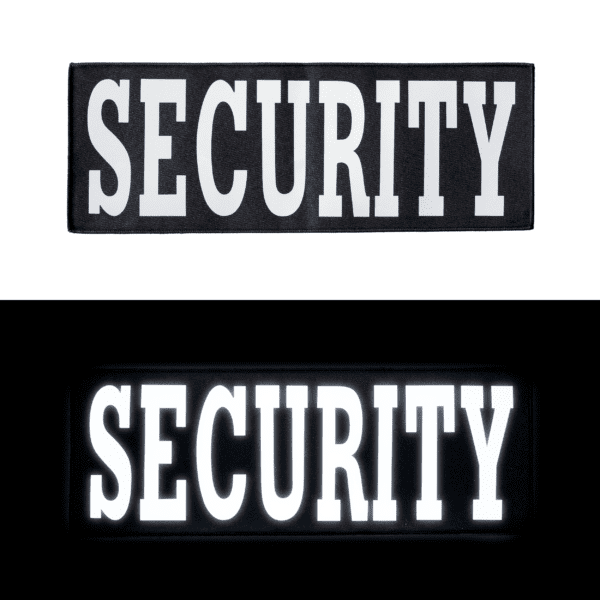 Security text in white on black background