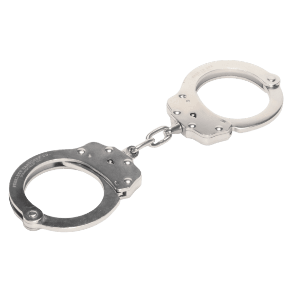 Handcuffs on plain white background