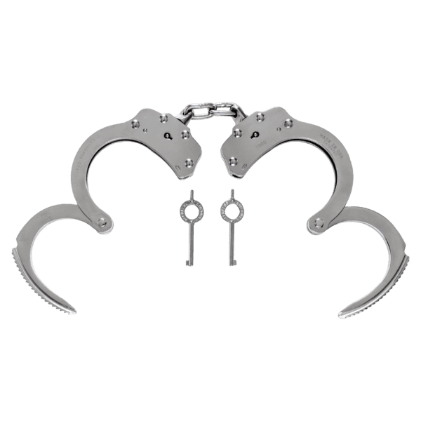 Open Handcuffs on plain white background