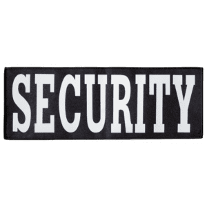 Security text in white on black background